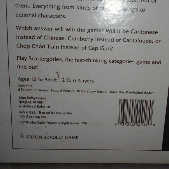 Game of Scattergories Milton Bradley #4917 1988 First Edition Vintage Complete - Picture 11 of 11